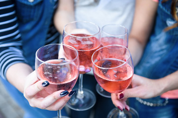 woman with glass of wine