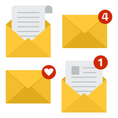 Mail icon. Read message. Incoming new email message. Vector illustration