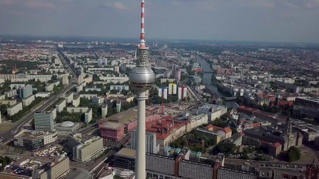 Aerial Helicopter View Berlin Alexanderplatz