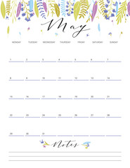 May flower calendar.