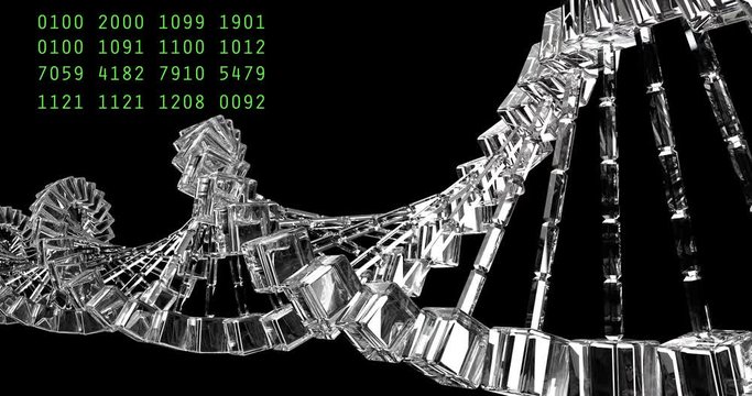 Analyzing DNA structure, forensic research, genes genetic disorders, science. Glass molecule able to loop
