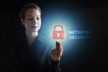 The concept of business, technology, the Internet and the network. A young entrepreneur working on...