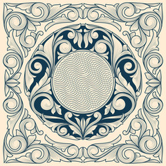 Vintage decorative ornate card