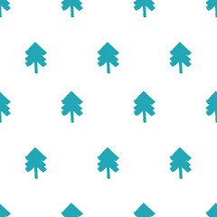 Endless Christmas Pattern with Christmas Trees