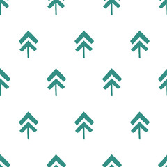 Endless Christmas Pattern with Christmas Trees