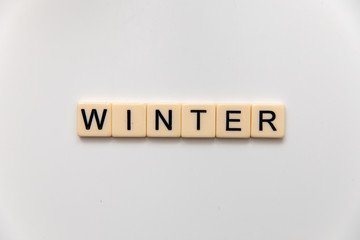 winter letter blocks