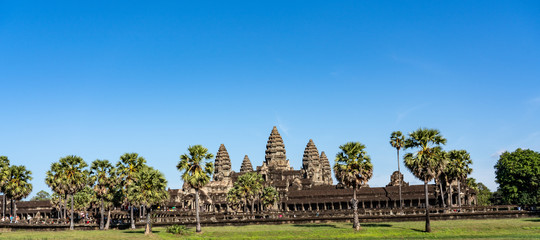 Fototapeta na wymiar Angkor Wat at daytime from south reflection pond