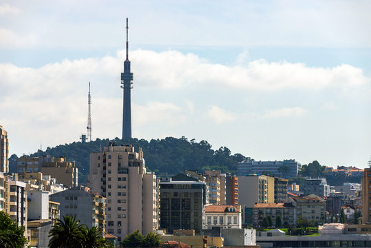 Cityscape with TV tower in Porto, Portugal