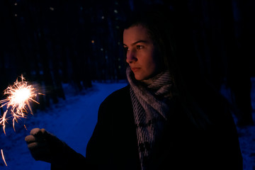Woman with sparkler