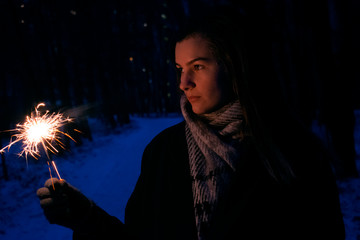 Woman with sparkler