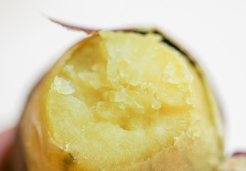 freshly baked sweet poatoes.Top view