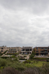 Fototapeta na wymiar Cityscape on a cloudy day in Newport Beach, California