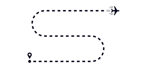 Fototapeta premium Plane with track vector illustration.