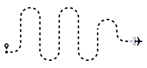 Plane with track vector illustration.