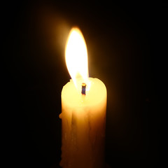 burning candle in the dark