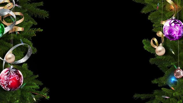 Festive Christmas frame with alpha mask to create a fabulous and magical atmosphere. looped