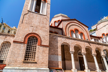 Fototapeta na wymiar Exterior view of the church Naos Panagia Dexia