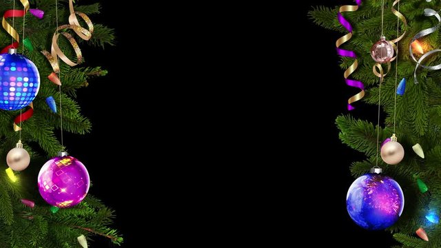 Festive Christmas frame with alpha mask to create a fabulous and magical atmosphere. looped
