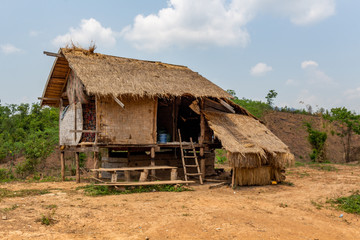 Fototapeta na wymiar Handmade bamboo house Laos