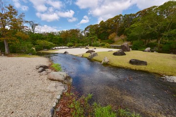Fototapeta premium 大阪の日本庭園と景色