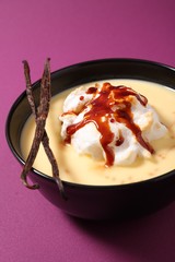 ile flottante, whipped egg and custard cream