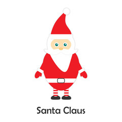 Santa Claus in cartoon style, christmas card for kid, preschool activity for children, vector illustration