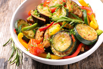 ratatouille, grilled zucchini, tomato and bell pepper