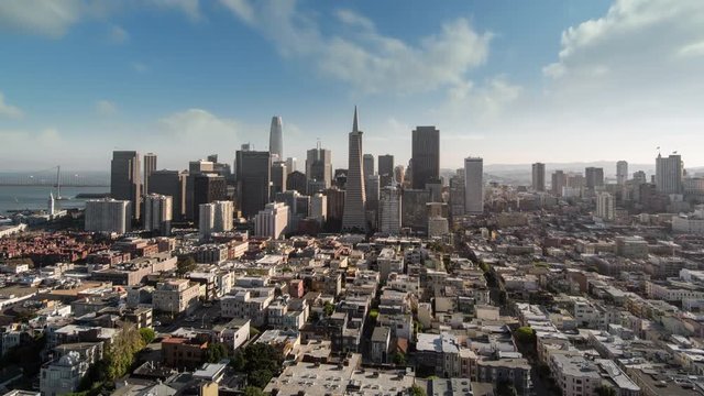 Timelapse.Downtown CBD Financial District of San Francisco,California,United States