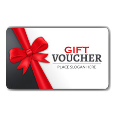 Gift Card with Ribbon and Bow - Gift Voucher Template