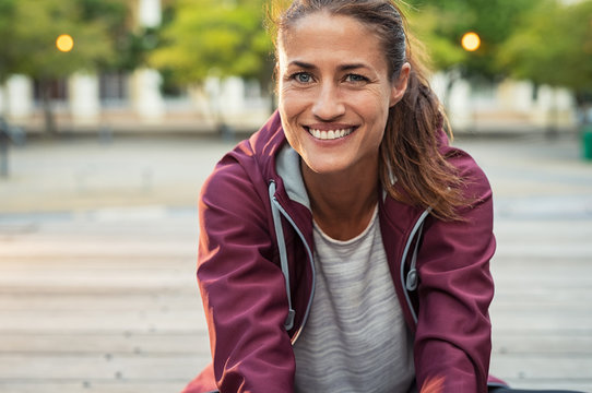 Smiling Mature Sporty Woman