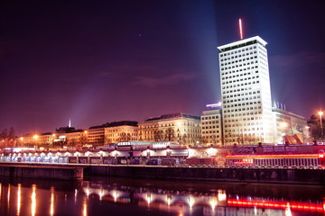 Vienna Night City Ringturm tower 