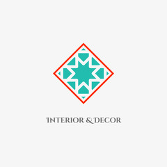 Vector mosaic rhombus emblem