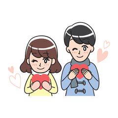 A couple with a heart