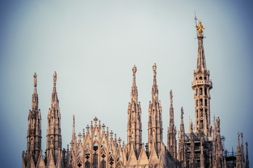 Fototapeta na wymiar Duomo of Milan, Cathedral in the center of Milan