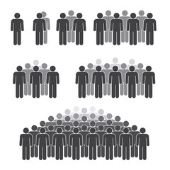 Man crowd figures on white background for graphic and web design, Modern simple vector sign. Internet concept. Trendy symbol for website design web button or mobile app