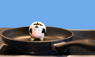Cow in a pan