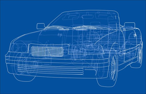 Car cabriolet concept. 3d illustration