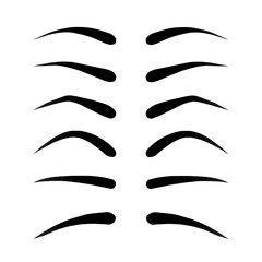 Vector illustration of set of fluffy eyebrows
