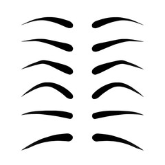 Obraz premium Vector illustration of set of fluffy eyebrows