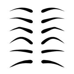 Vector illustration of set of fluffy eyebrows