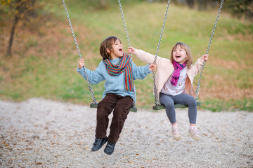 kids swing in the park