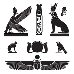 Set of ancient egypt silhouettes - 237026133