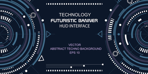 Technologies of the Future, Baner.Technical drawings .Round HUD Elements.