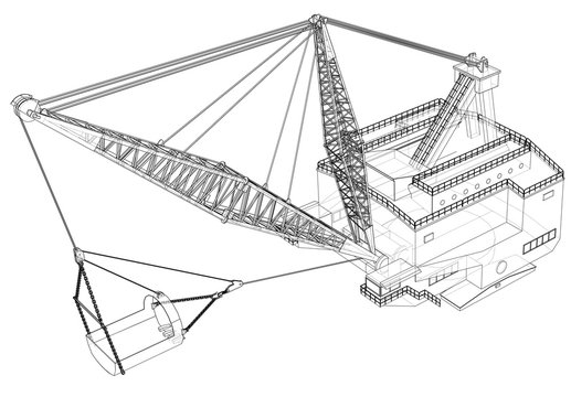 recommend clip art: Dragline walking excavator