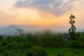 sunrise over the Garhwal Himalayan Range, Mussoorie