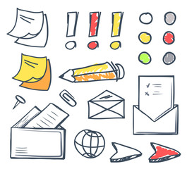 Office Paper and Pencil for Writing Set Vector