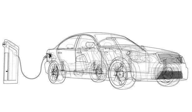 Electric Vehicle Charging Station Sketch