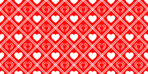 Love hearts repeated texture. Saint Valentines Day vector background. Romantic seamless pattern for greeting cards, invitation and holiday design, clothes prints, wrapping paper. Bright color.
