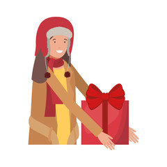 man with gift box avatar character