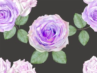 Rose purple seamless pattern